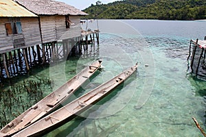 Wooden boats in Togian islands