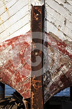 The Wooden Body Details of Fishing Boat