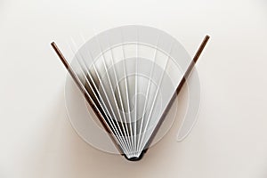 Wooden book with metal shild