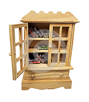 Wooden Bookcase with books