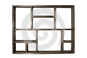 Wooden bookshelf isolated