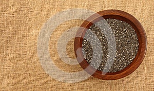 Wooden Bowl With Chia Seeds