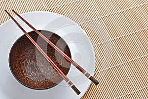 Wooden bowl with chopsticks 2