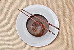 Wooden bowl with chopsticks 3