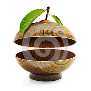 Wooden bowl isolated