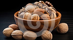 wooden bowl on white
