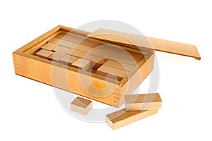 Wooden box with blocs