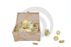 Wooden BOX with Cataclysm Database and Gold coins