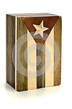 Wooden Box Cuban Flag