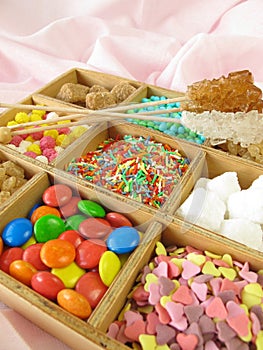 Wooden box with sweetmeats photo