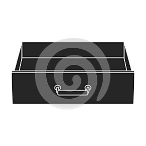 Wooden box vector icon.Black vector icon isolated on white background wooden box.