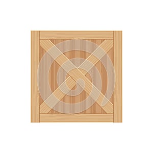 Wooden box Vector illustration isolated on a white background