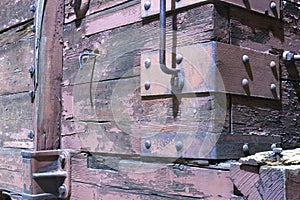 Wooden Boxcar on Railroad Car