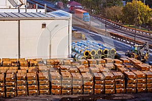 wooden boxes in cargo terminal
