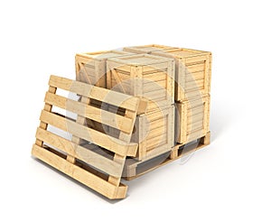 Wooden boxes on a pallet