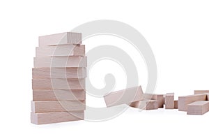 Wooden bricks tower