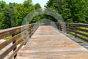 Wooden bridge across the highway