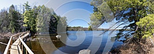 Wooden Bridge Across a Lake in Ontario