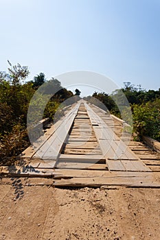 Wooden bridge along Transpantaneira road, Brazil photo