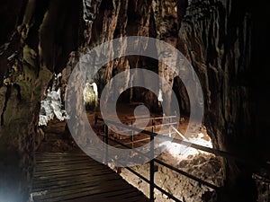 Wooden Bridge in Barac Cave, Croatia