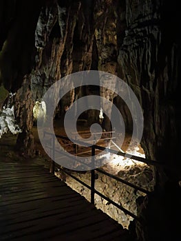 Wooden Bridge in Barac Cave, Croatia