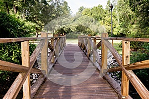 Wooden Bridge in City Park