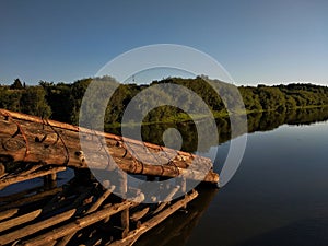 Wooden bridge details photo