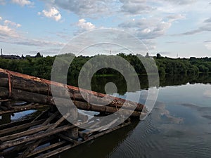 Wooden bridge details photo