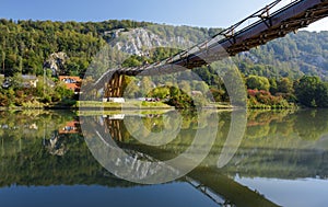 Wooden bridge in Essing - AltmÃ¼hltal, Bavaria