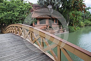 Wooden bridge garden