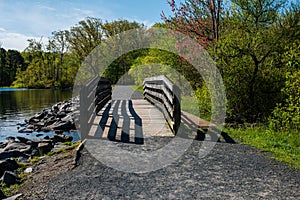 A Wooden Bridge on a hiking trail in New Jersey