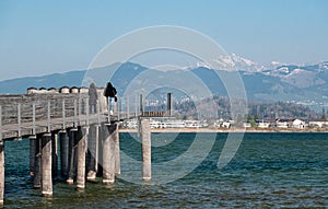 Wooden bridge from Hurden to Rapperswil