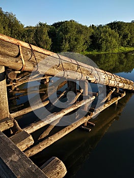 Wooden bridge details photo