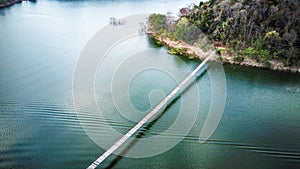 Wooden bridge at Kaeng Krachan Dam