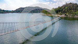 Wooden bridge at Kaeng Krachan Dam photo