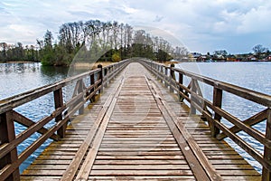 Wooden Bridge on Lake