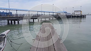 Wooden bridge at Lim clan jetty.