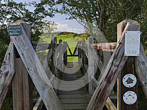 Wooden Bridge on the Nene Way Footpath