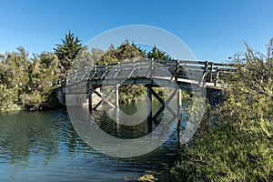 Wooden bridge in the Olonne swamp