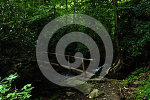 Wooden Bridge Over Creek