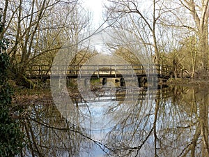 Wooden Bridge over River Chess, Chorleywood