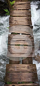 Wooden bridge over the river of Petar