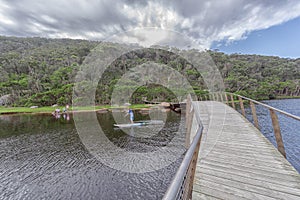 Wooden bridge over Tidal River