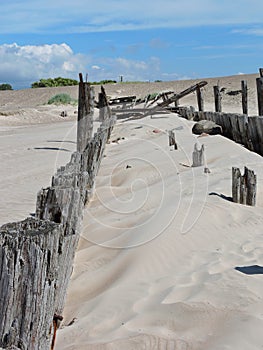 Wooden bridge remains, Lithuania