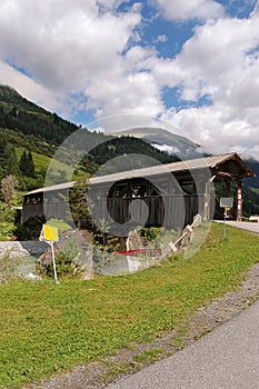 Wooden Bridge with Roof - Engadine Switzerland