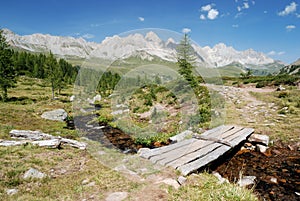 Wooden Bridge at the San Pellegrino Pass