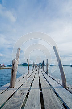Wooden Bridge Sea-view of Island