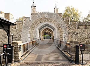 Wooden bridge to the entrance