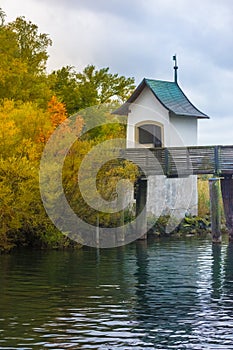 Wooden bridge, Way of St James, Lake Zurich, Switzerland