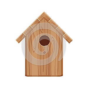 wooden brown bird house vector illustration isolated